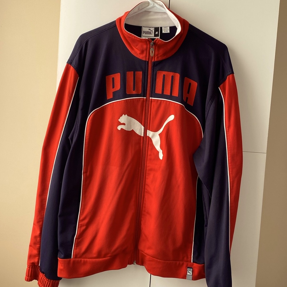 Vintage Puma Red Blue Men’s Track Jacket Size Medium